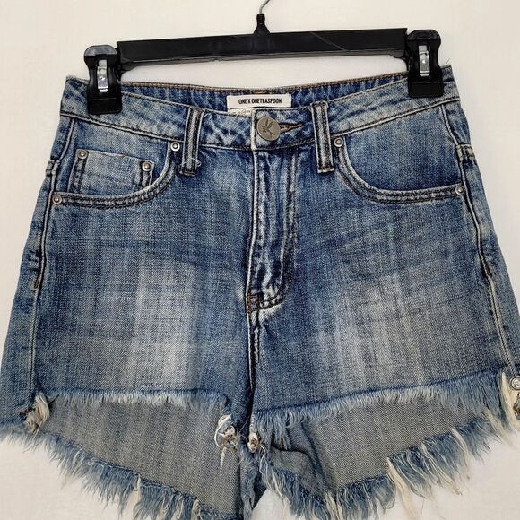 One Teaspoon High Waist Bonita Shorts Size 24 - Picture 3 of 8